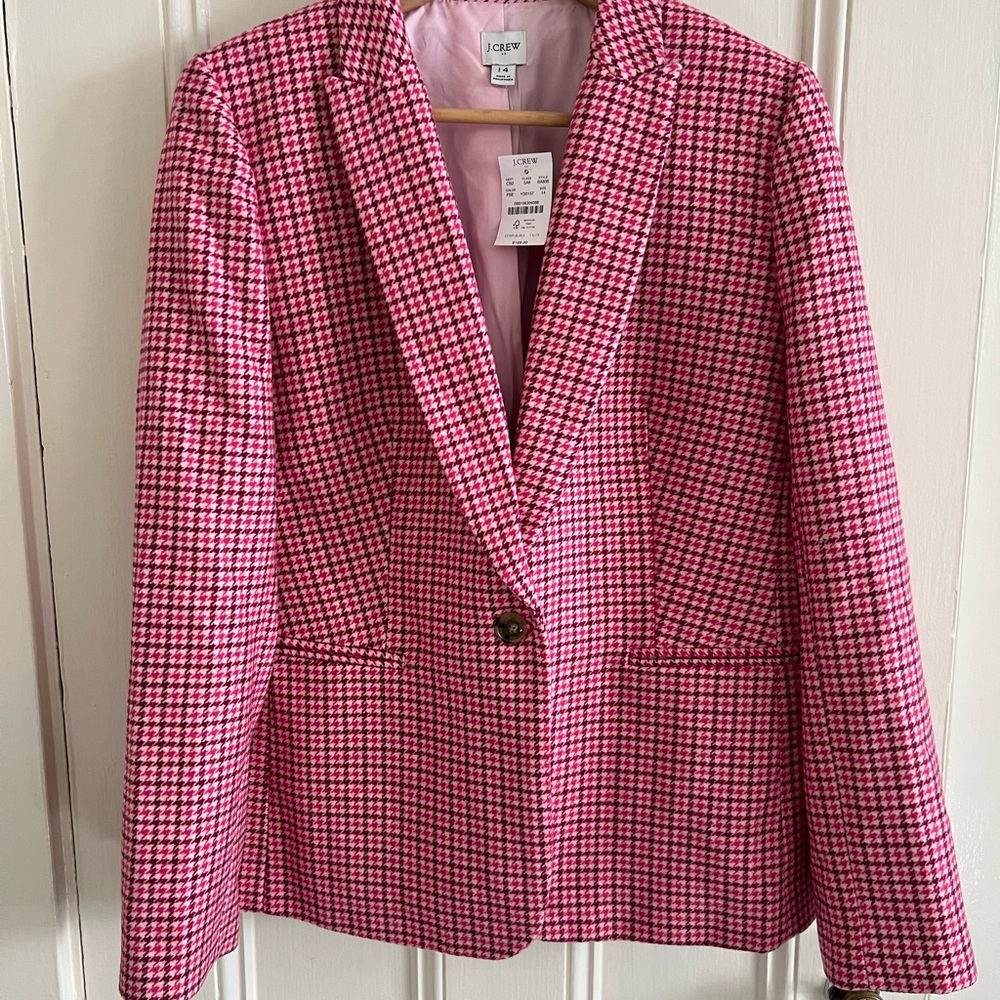 J. Crew Pink Houndstooth Women's Blazer